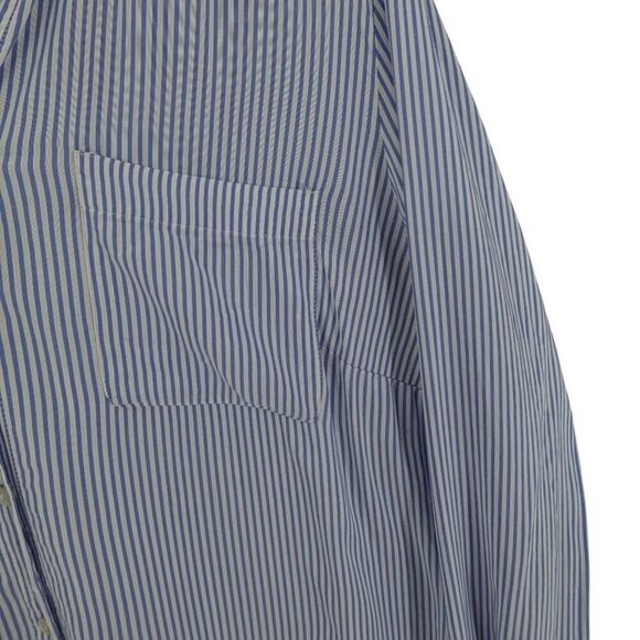 Chico's Blue Striped High-Low Long Sleeve Tunic Shirt - Picture 5 of 14
